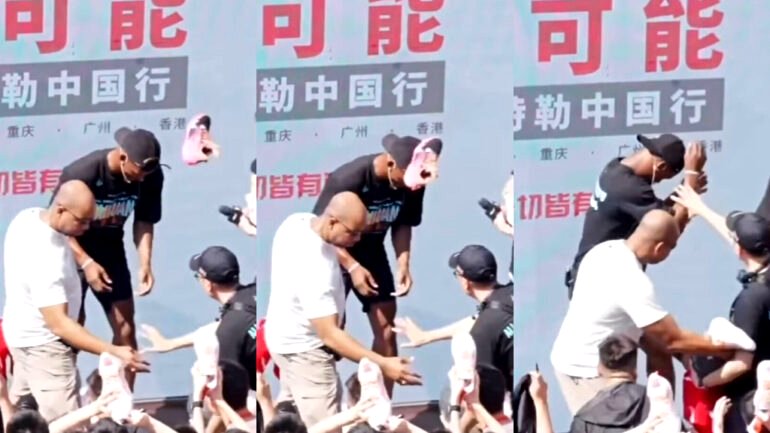 Miami Heat’s Jimmy Butler hit in the head with a shoe at China event
