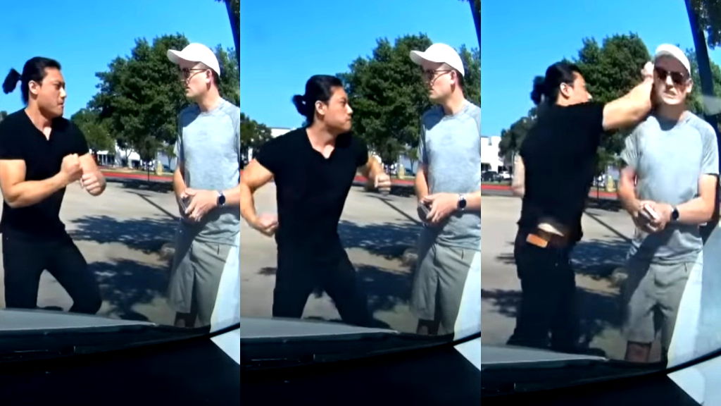 Dash cam catches man suckerpunching Texas TV meteorologist in road