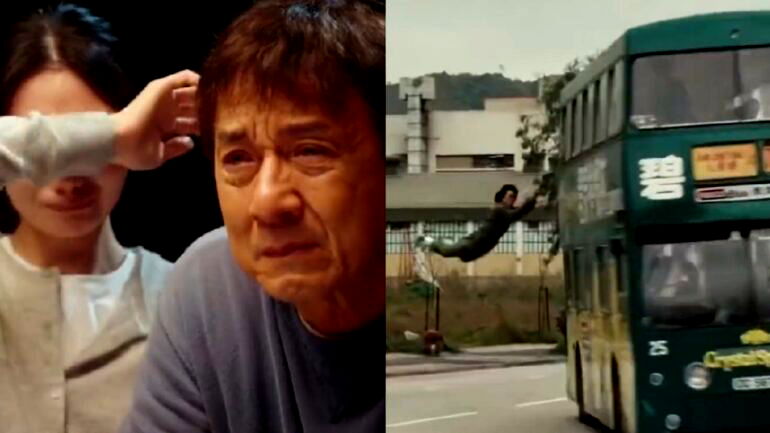 Jackie Chan breaks down in tears while watching his past stunts in viral scene