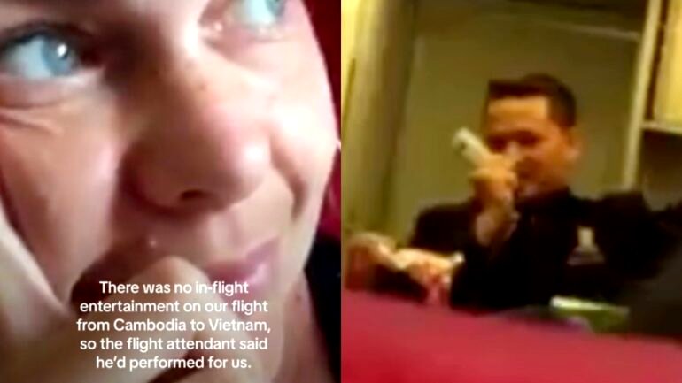 Watch: Flight attendant treats passengers to ‘Perfect’ karaoke as in-flight entertainment fails