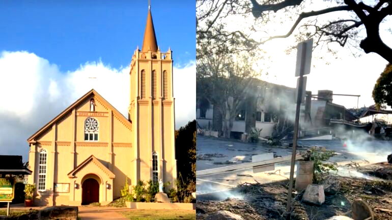 Video: Lahaina church remains miraculously untouched amid Maui wildfires