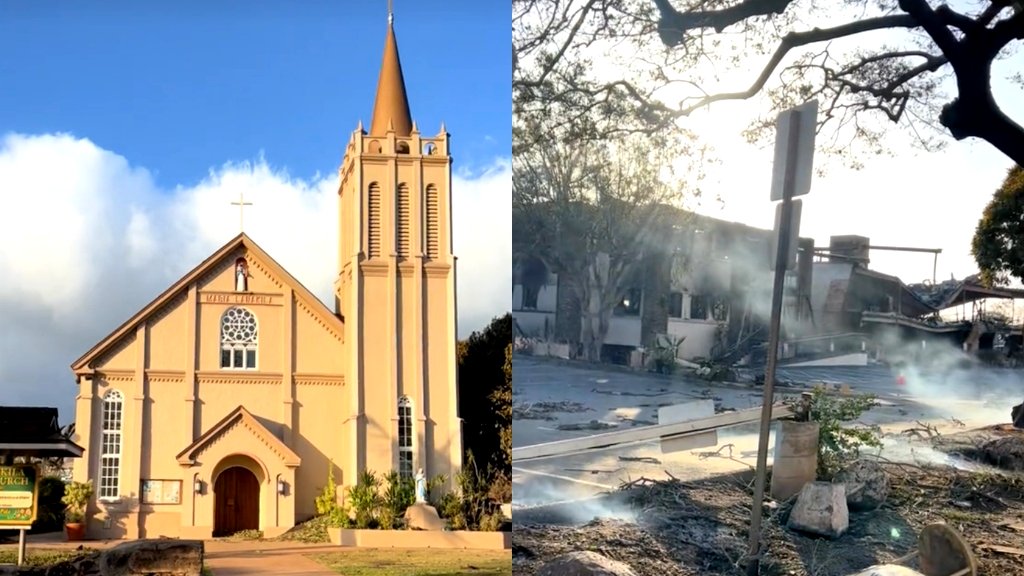 Video: Lahaina church remains miraculously untouched amid Maui wildfires