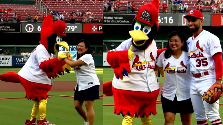 Journalist Michelle Li throws first pitch at St. Louis Cardinals’ 1st AAPI Heritage Night