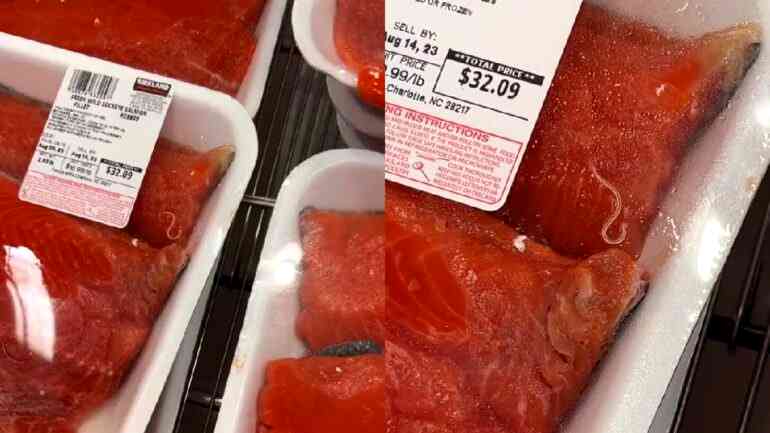 TikToker’s video of live worm inside salmon pack in Costco goes viral