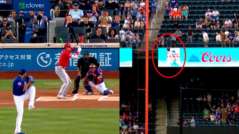 New York Mets humorously troll Shohei Ohtani after foul ball breaks video panel