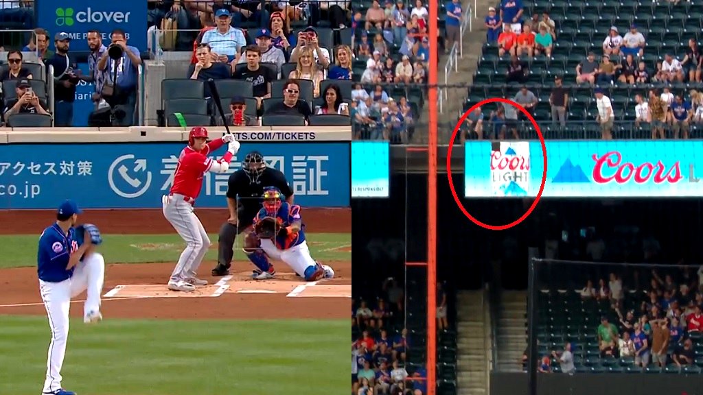 New York Mets humorously troll Shohei Ohtani after foul ball breaks video panel