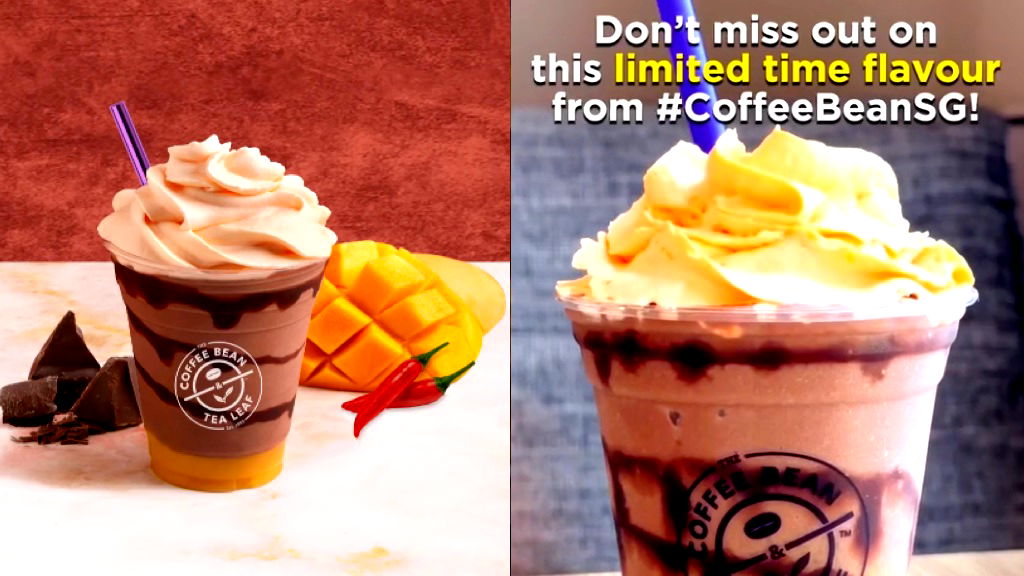 Coffee chain selling a new drink with mango, chocolate and chili in Singapore