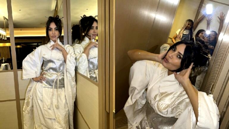 Kim Kardashian wears chopsticks, kimono during impromptu photo shoot in Japan