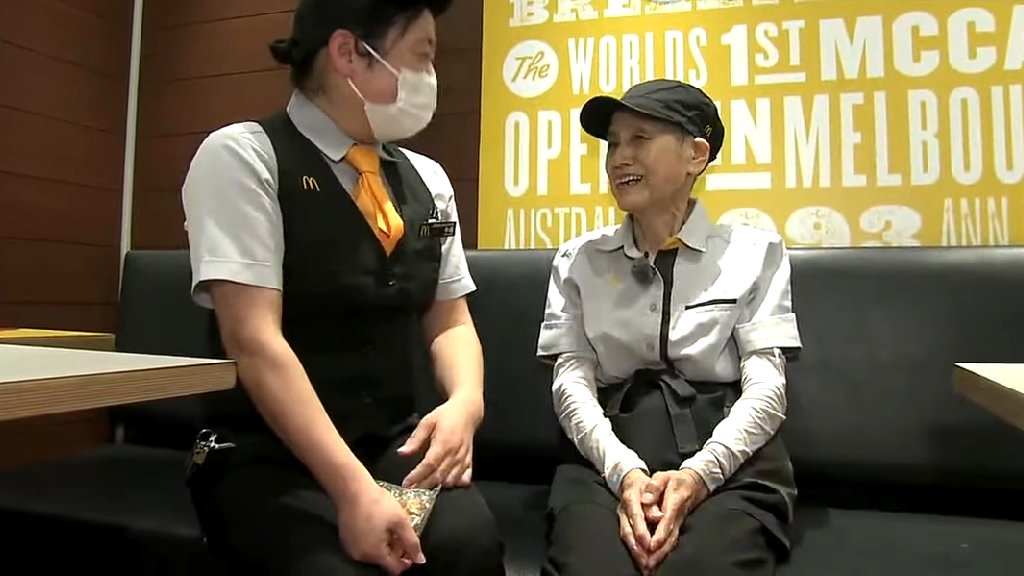 90-year-old employee at McDonald’s Japan says she plans to work until she turns 100