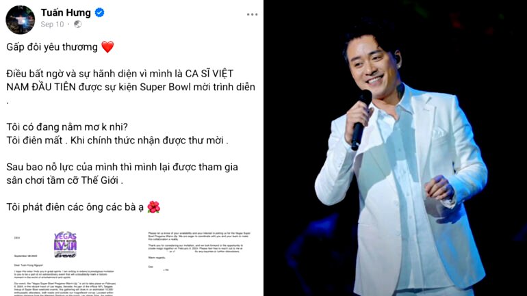 Netizens cast doubt on Vietnamese singer’s announcement on Super Bowl invitation