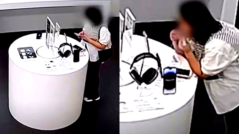 Video: Woman chews anti-theft cable at Apple store to steal iPhone 14