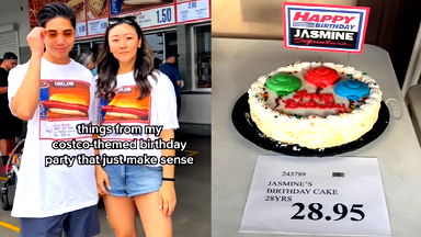 Video: Influencer celebrates 28th birthday with Costco-themed birthday