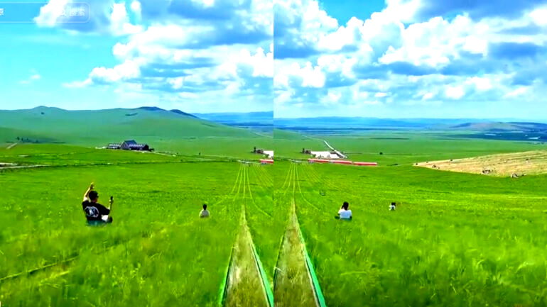 These grass slides in China are taking Instagram users to ‘heaven’