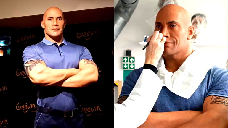 Paris museum starts skin tone fix on Dwayne Johnson’s wax figure