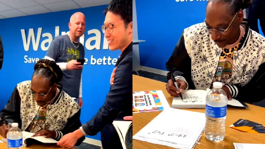 Wholesome video of Snoop Dogg writing his name in Japanese goes viral