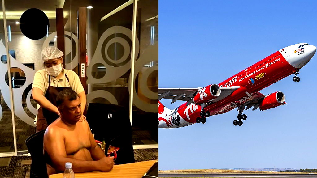 AirAsia CEO slammed for going shirtless, getting massage during work call