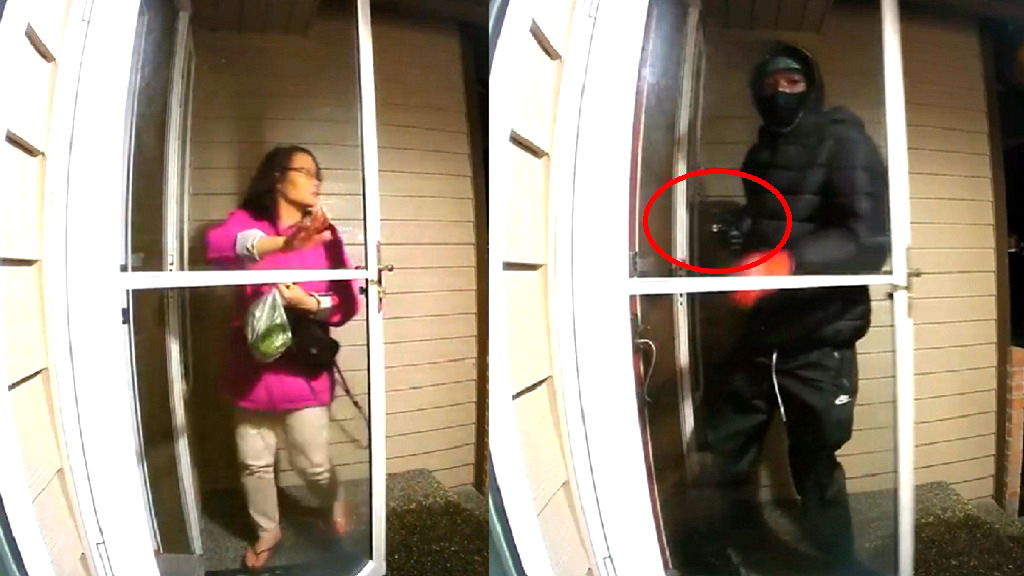 Armed home invasion of Asian family in Washington caught on camera