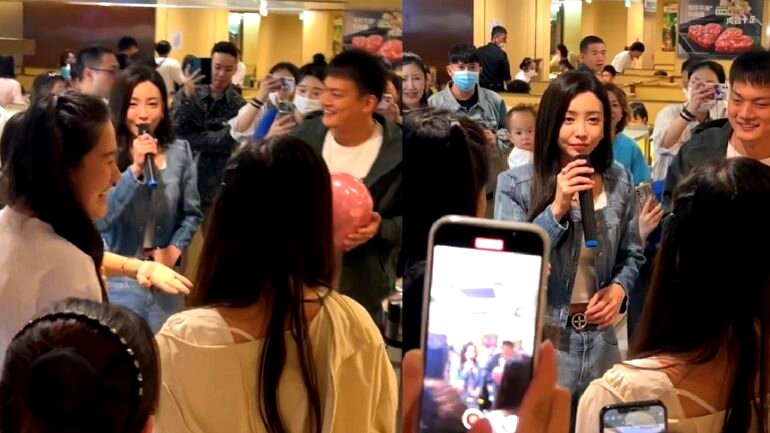Watch: Kelly Yu surprises heartbroken woman with impromptu performance at hotpot restaurant