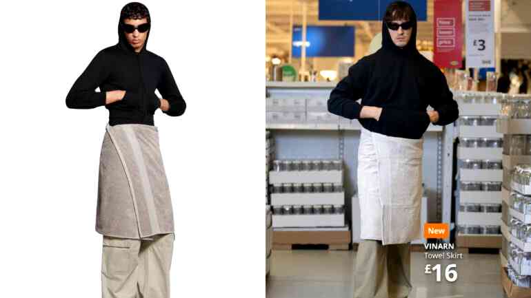 Ikea trolls Balenciaga over $925 towel skirt