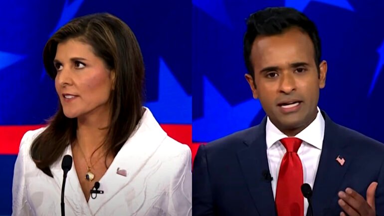 Nikki Haley calls Vivek Ramaswamy ‘scum’ after swipe at her daughter at third GOP debate
