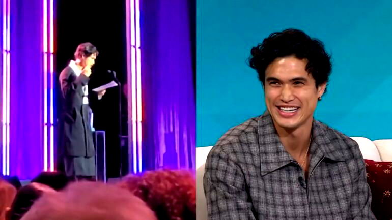 Charles Melton honors mom in accepting Critics Choice award for ‘May December’