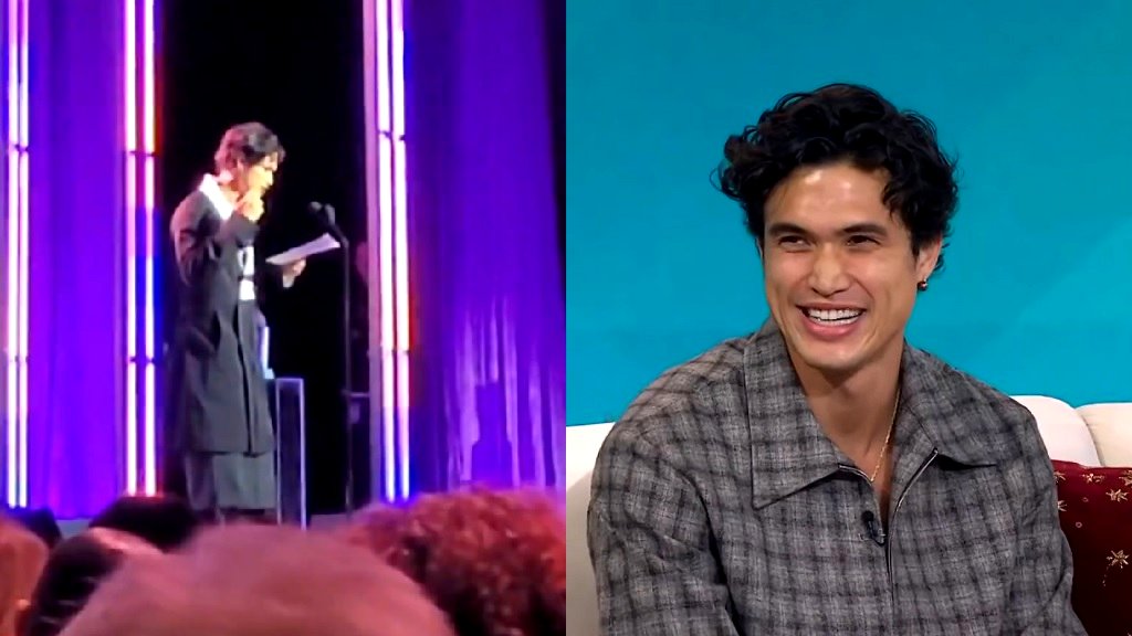 Charles Melton honors mom in accepting Critics Choice award for ‘May December’