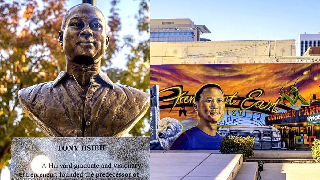 Tony Hsieh immortalized in Las Vegas mural, bust for his 50th birthday