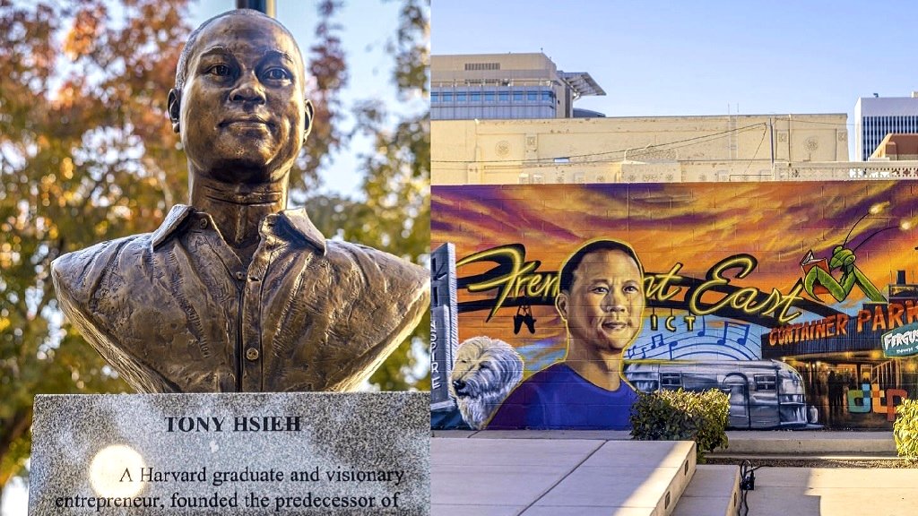 Tony Hsieh immortalized in Las Vegas mural, bust for his 50th birthday