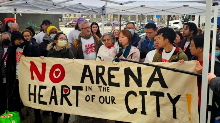Save Chinatown Coalition rallies to safeguard public funds from subsidizing 76ers arena