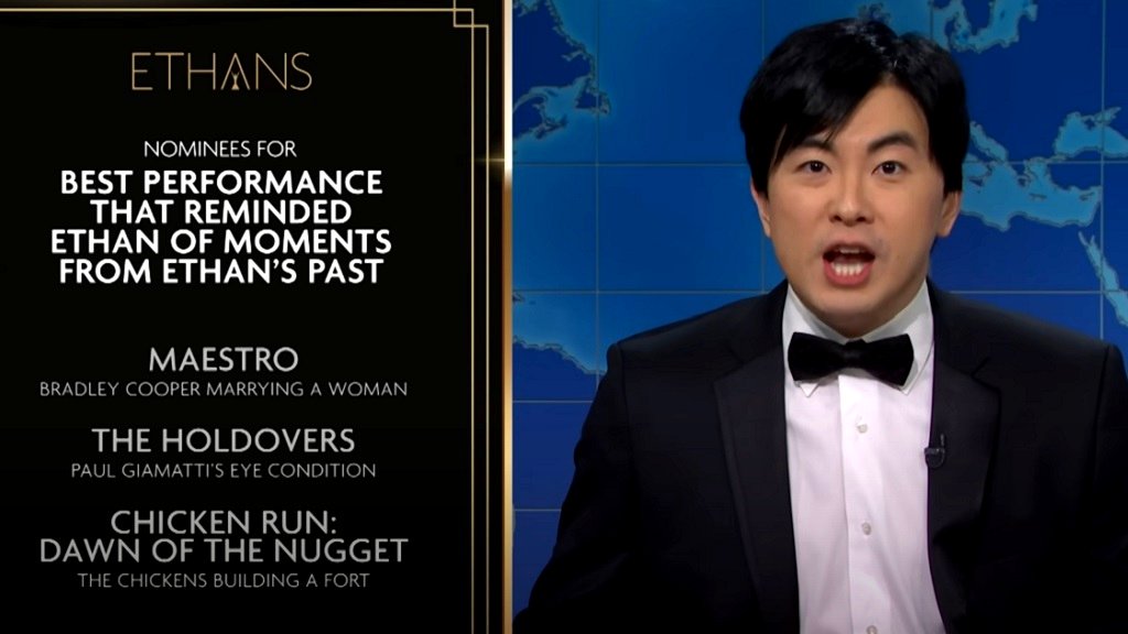 Bowen Yang leads mock awards show at ‘SNL’ as ‘A Guy Named Ethan’