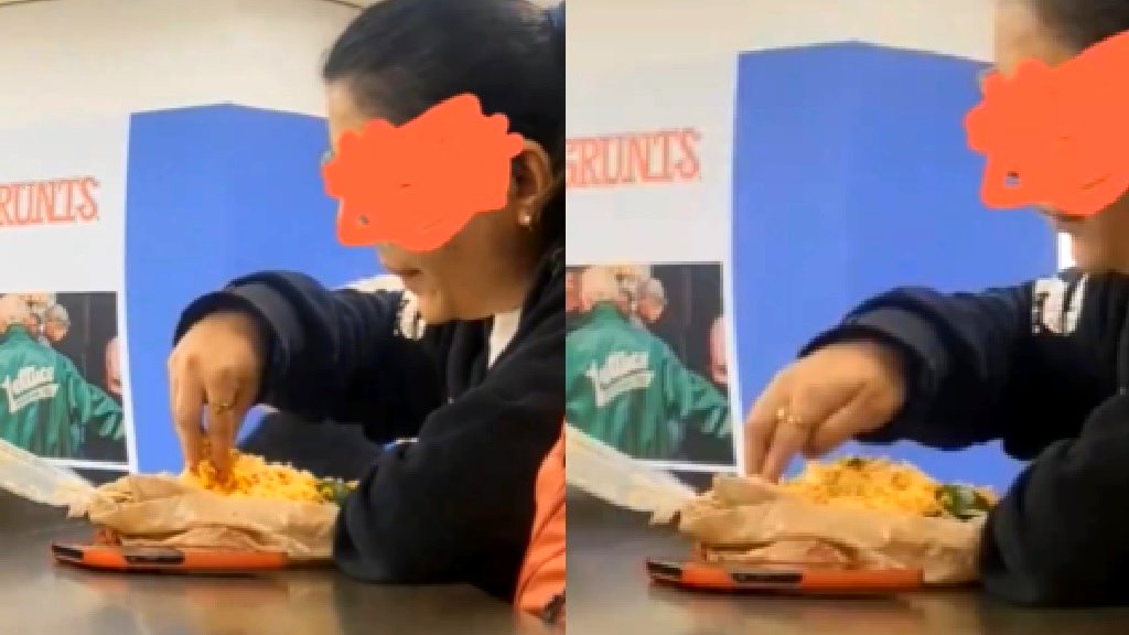 Woman shamed online for eating rice with bare hands in public