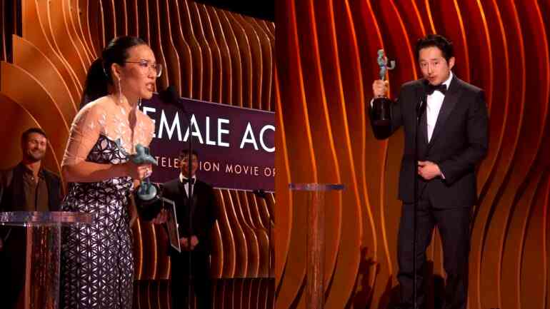 Ali Wong, Steven Yeun win SAG awards for their roles in ‘Beef’