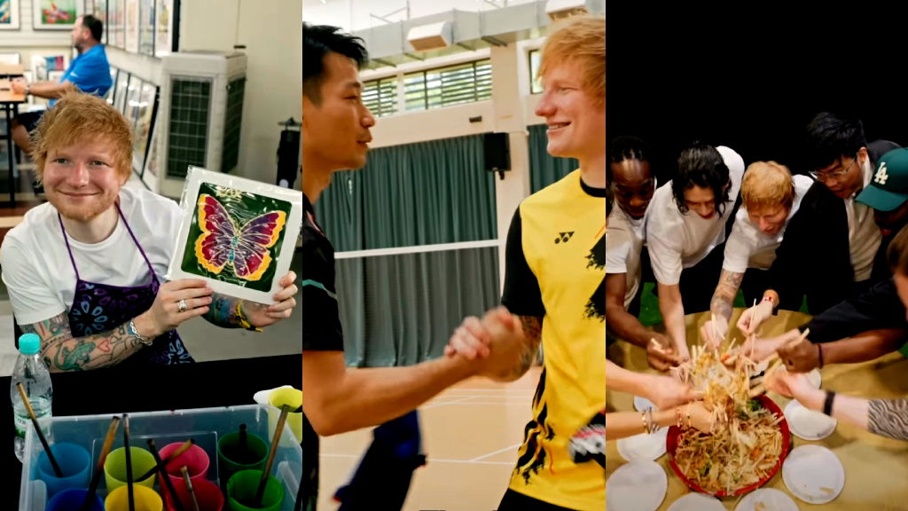 Watch: Ed Sheeran plays with badminton star, experiences yee sang in Malaysia
