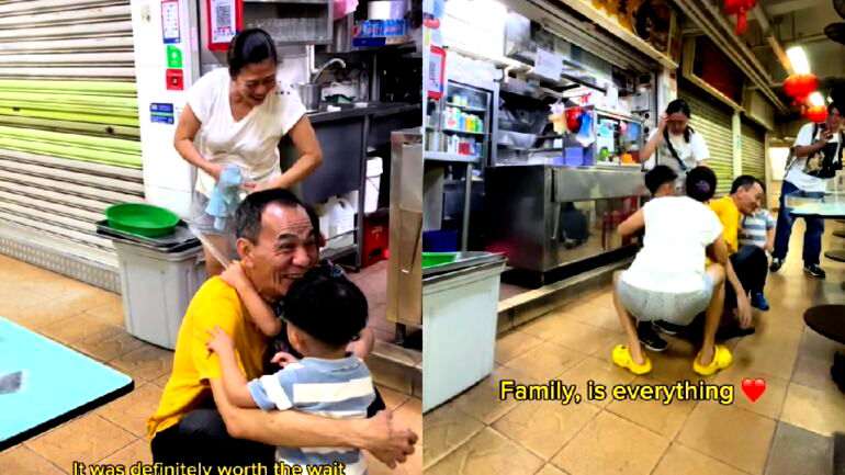 Watch: Hearts melt as senior Singapore couple reunite with daughter, grandkids for Lunar New Year