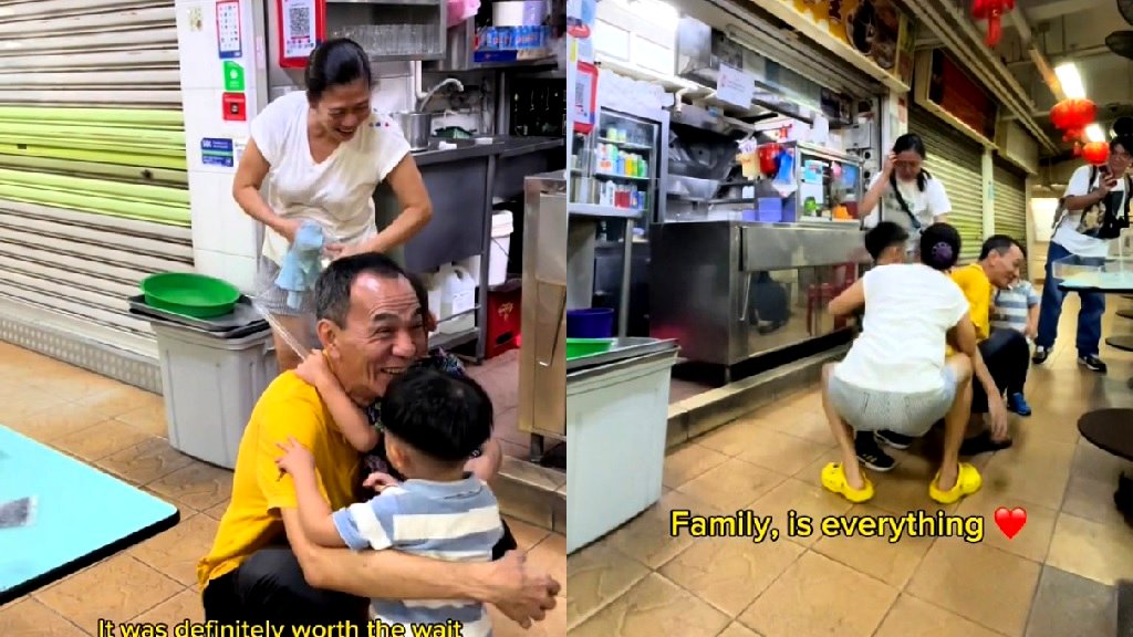 Watch: Hearts melt as senior Singapore couple reunite with daughter, grandkids for Lunar New Year