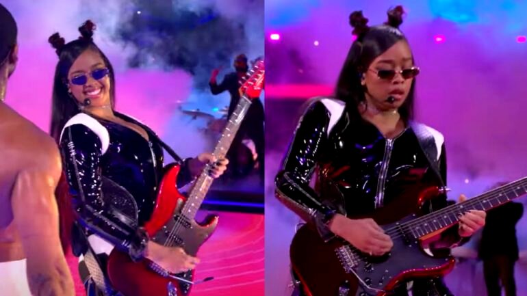 H.E.R. electrifies 2024 Super Bowl with guitar solo during Usher’s halftime show