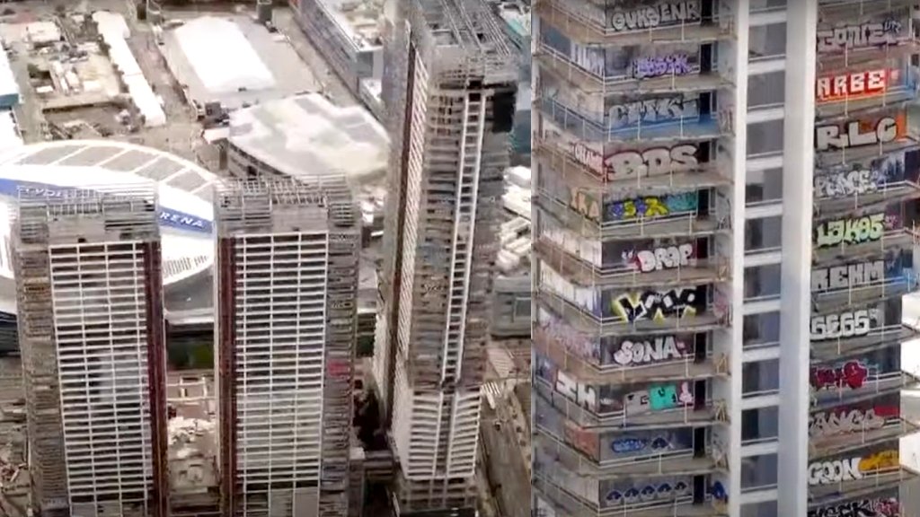 Abandoned, graffiti-covered skyscrapers in LA become unexpected tourist attraction
