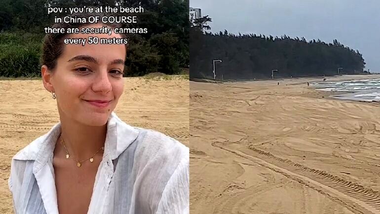 Watch: French student shocked by her discovery upon visit to Chinese beach
