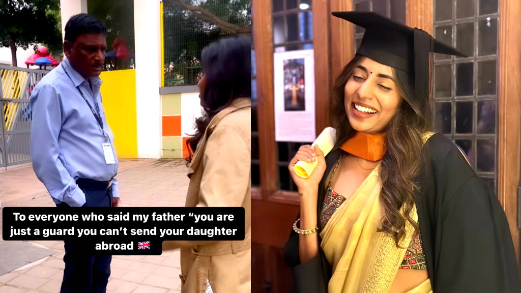 Daughter of security guard in India goes viral for her inspiring graduation story