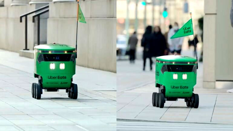 Uber Eats’ little green robots begin delivering food in Tokyo