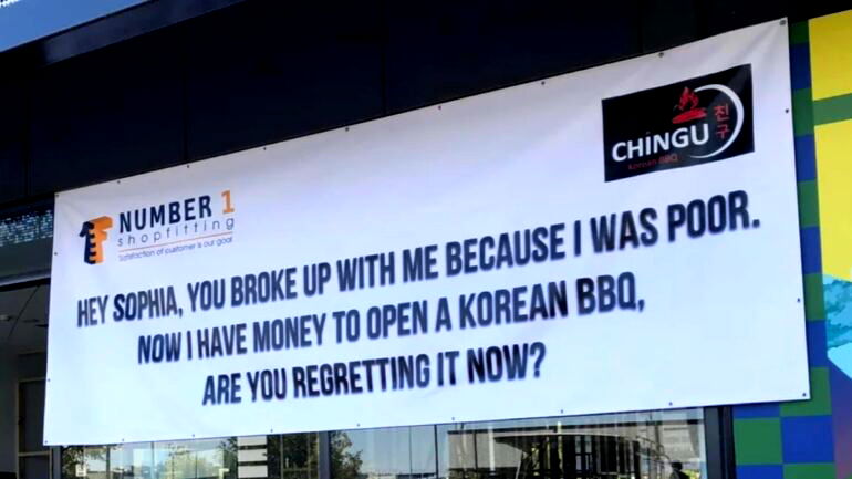 Korean restaurant in Melbourne goes viral over public sign for ex-girlfriend