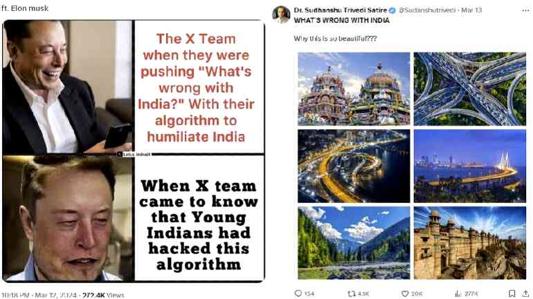 Indian X users hijack negative trending topic ‘What’s wrong with India’