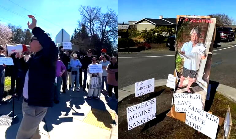 Korean Americans join Washington landlord’s protest against tenant who owes $80K in rent