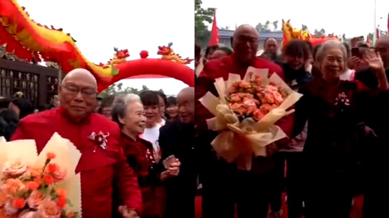 Chinese man, 86, marries college sweetheart, 81, decades later