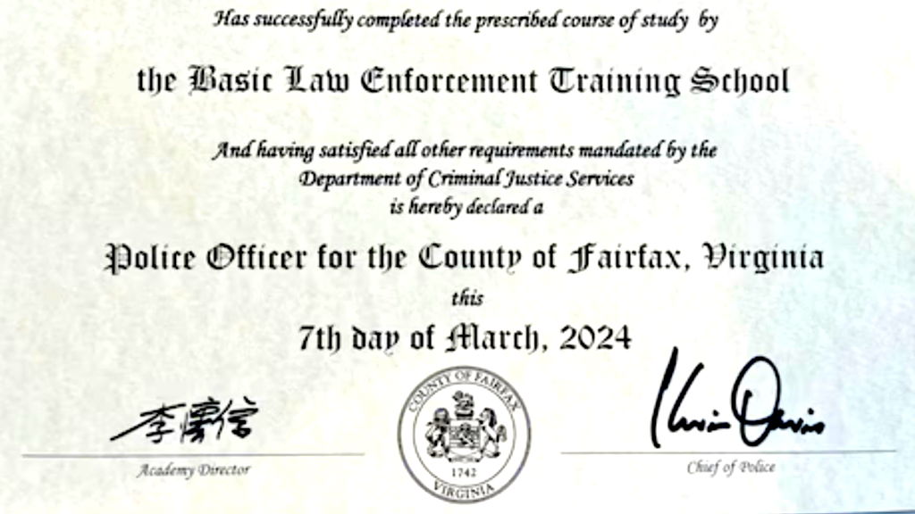Controversy erupts in Virginia over Chinese signature on police academy