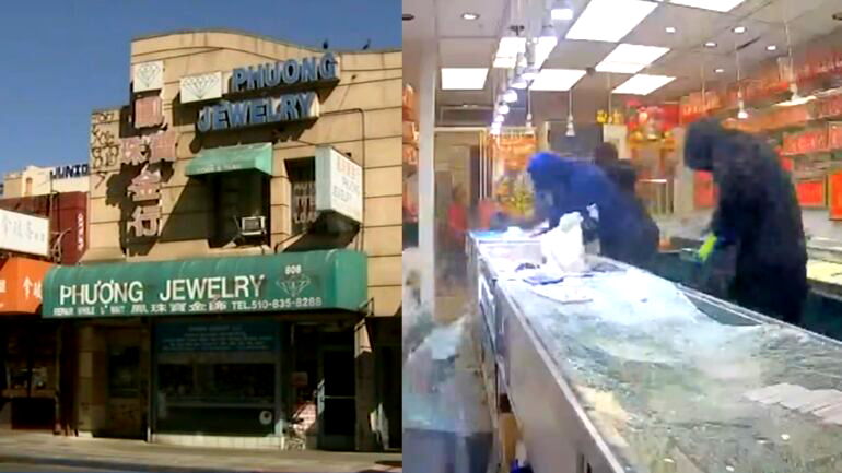 Watch: Daytime armed robbery strikes 40-year-old Oakland Chinatown jewelry store