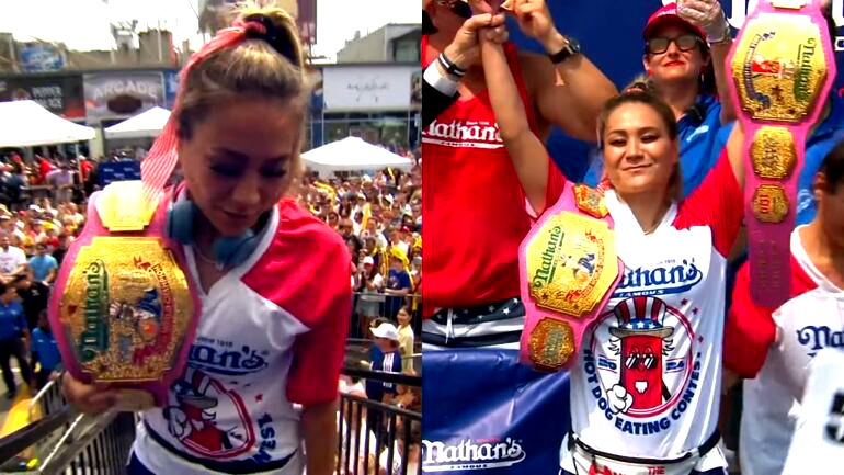 Miki Sudo sets new record, defends title at 2024 Nathan’s hot dog eating contest