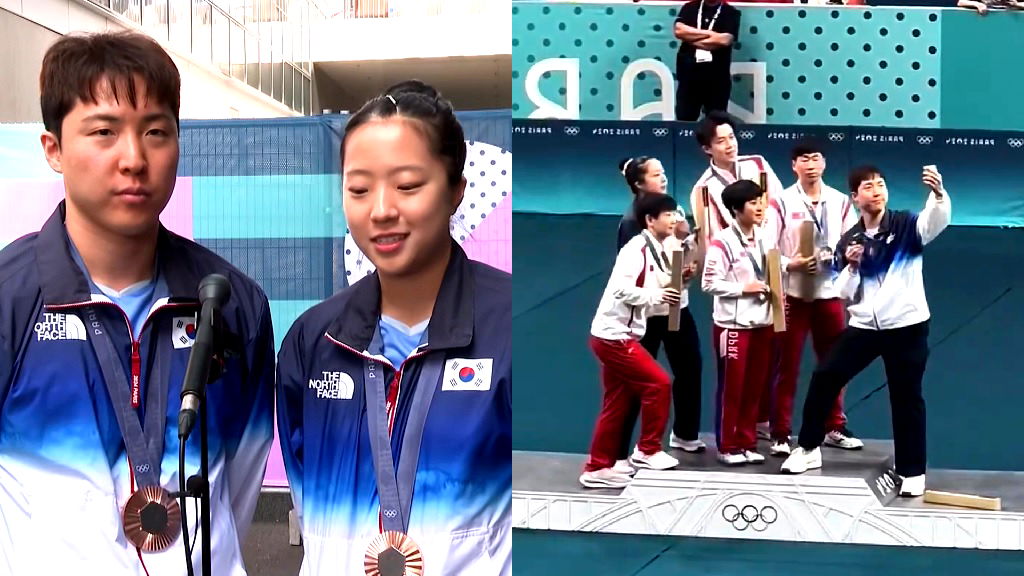 North and South Korean table tennis players unite to share powerful selfie