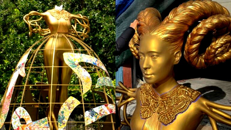 Pakistani American sculptor’s ‘satanic’ golden statue beheaded in Texas