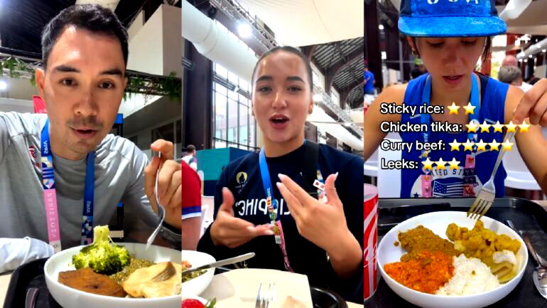 Athletes review their food at the Paris Olympics